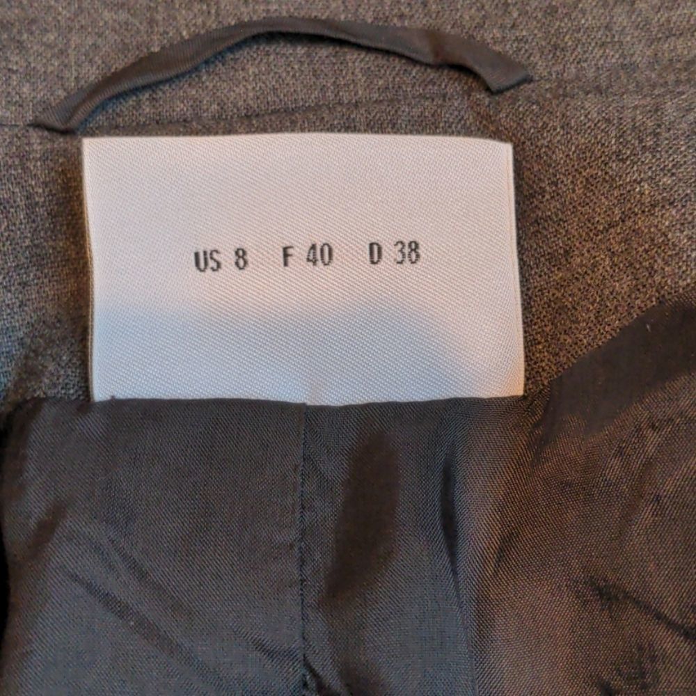 Akris Blazer Charcoal Gray Wool Zipper Pockets Size 8 - Picture 6 of 8